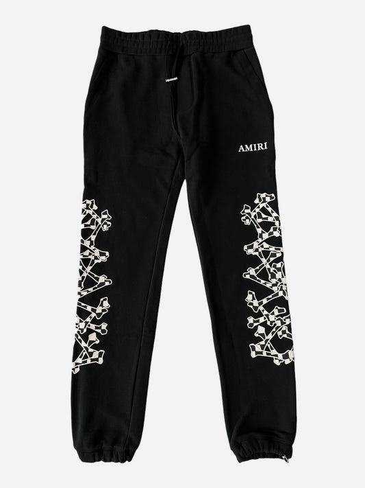 Amiri Black & White Checkered Bones Sweatpants