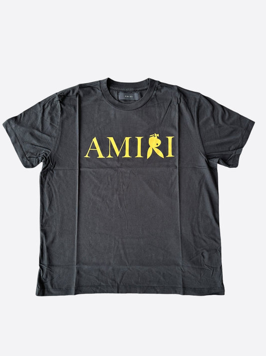 Amiri Playboy Black & Yellow Logo T-Shirt