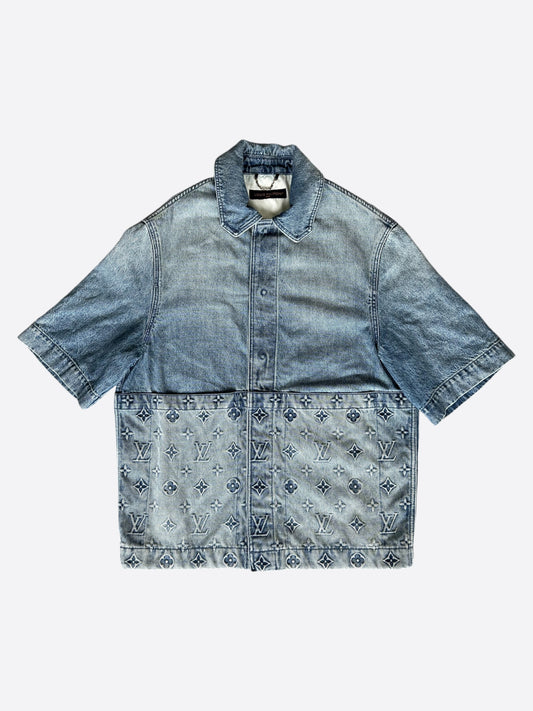 Louis Vuitton Blue Monogram Workwear Denim Shirt