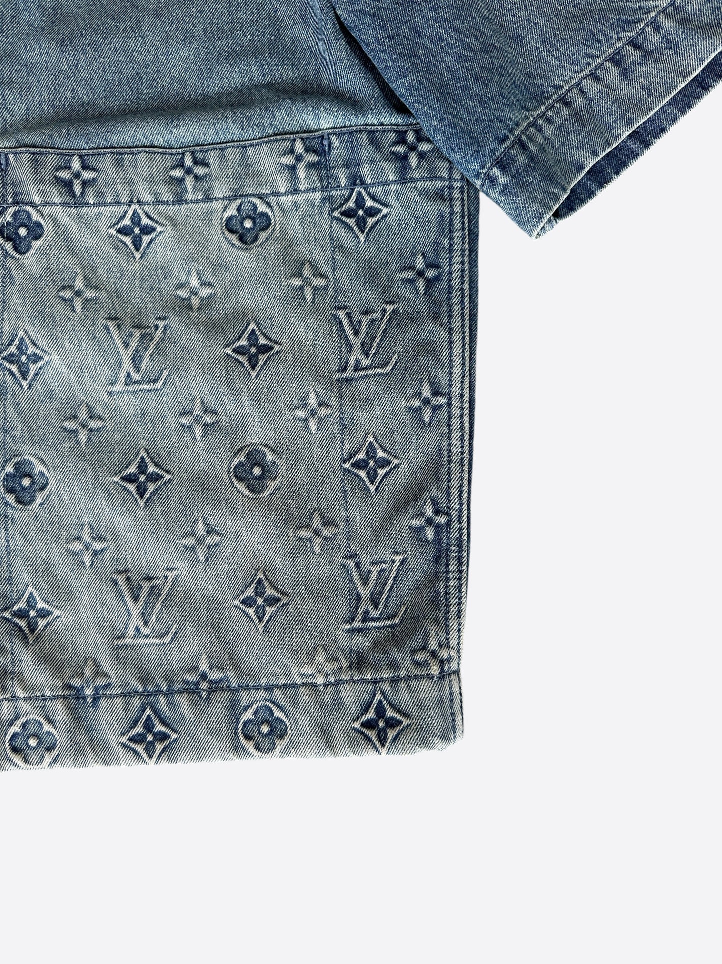 Louis Vuitton Blue Monogram Workwear Denim Shirt