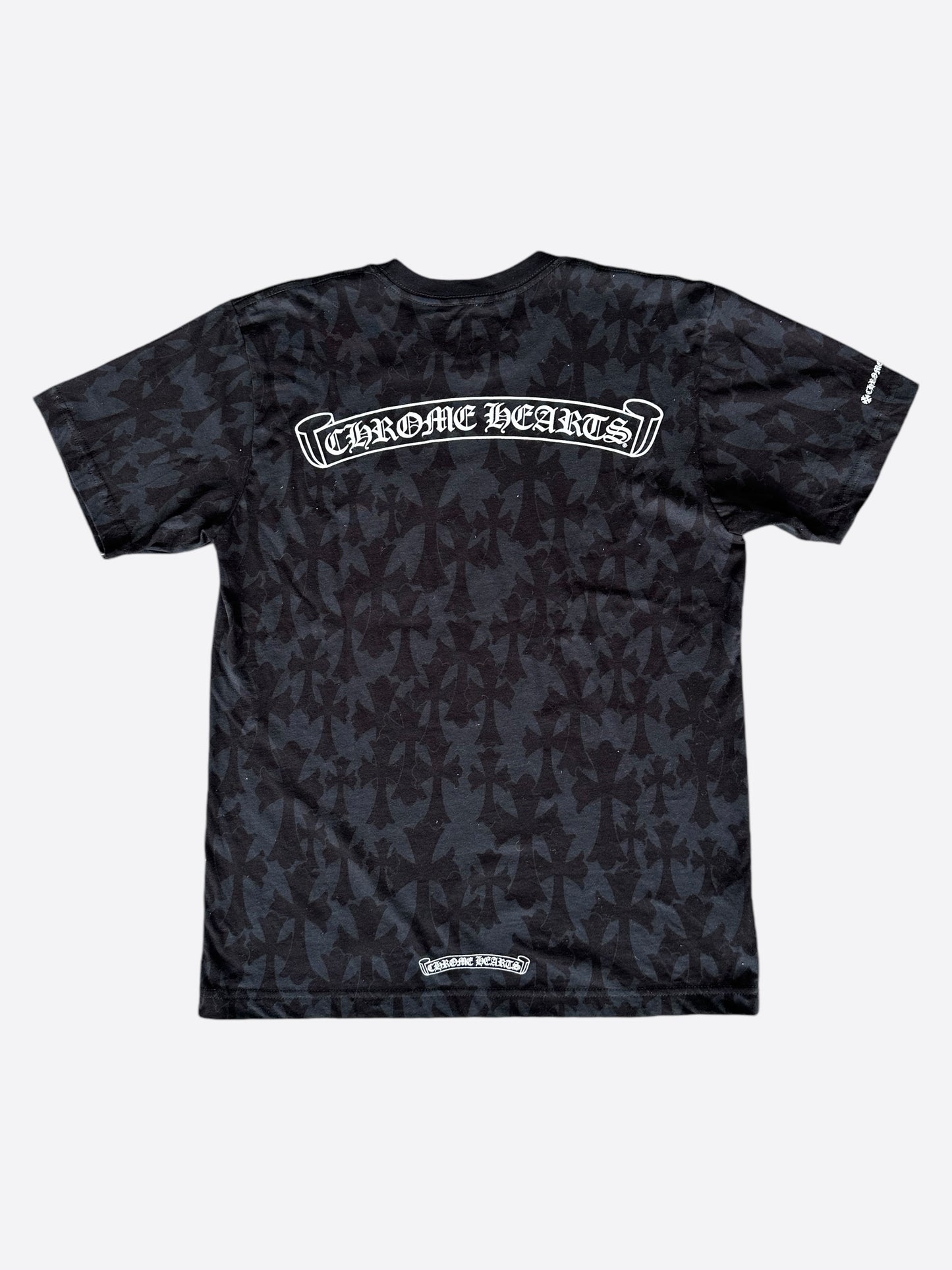 Chrome Hearts Black Cross Jacquard Horseshoe Logo T-Shirt