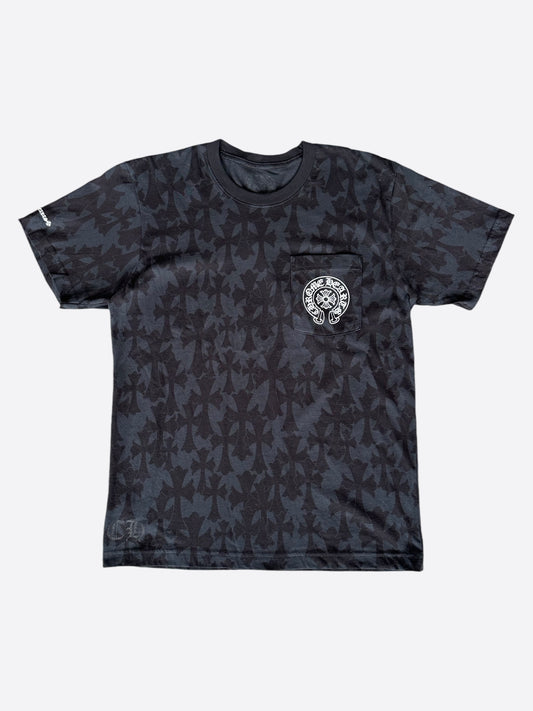 Chrome Hearts Black Cross Jacquard Horseshoe Logo T-Shirt