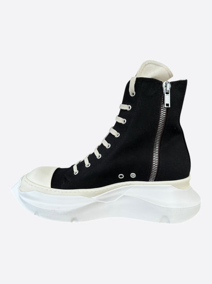 Rick Owens Black & White Pentagram Abstract High Top Sneakers
