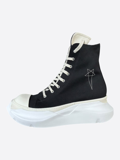 Rick Owens Black & White Pentagram Abstract High Top Sneakers