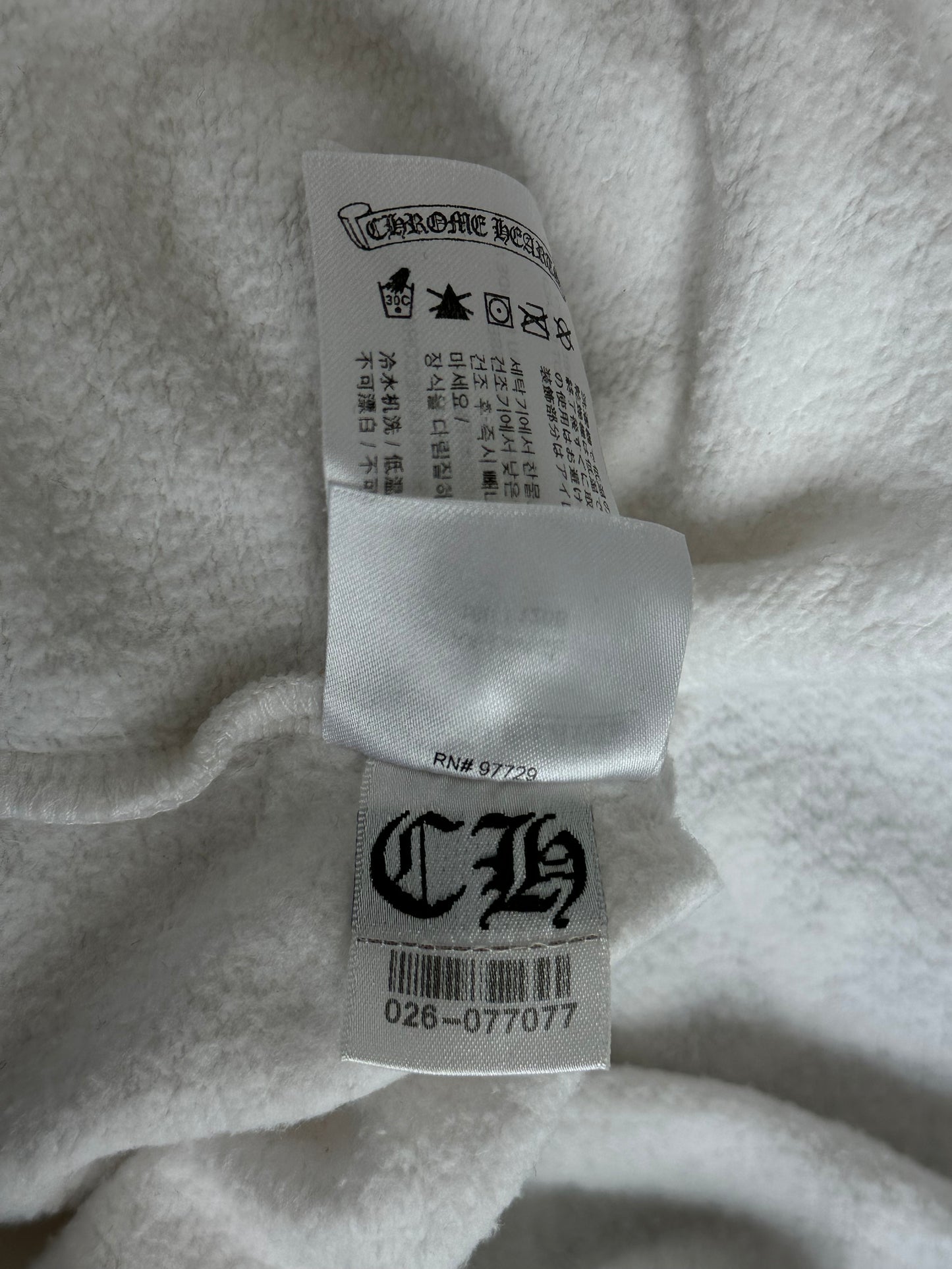 Chrome Hearts White Glow In The Dark Horseshoe Logo Hoodie