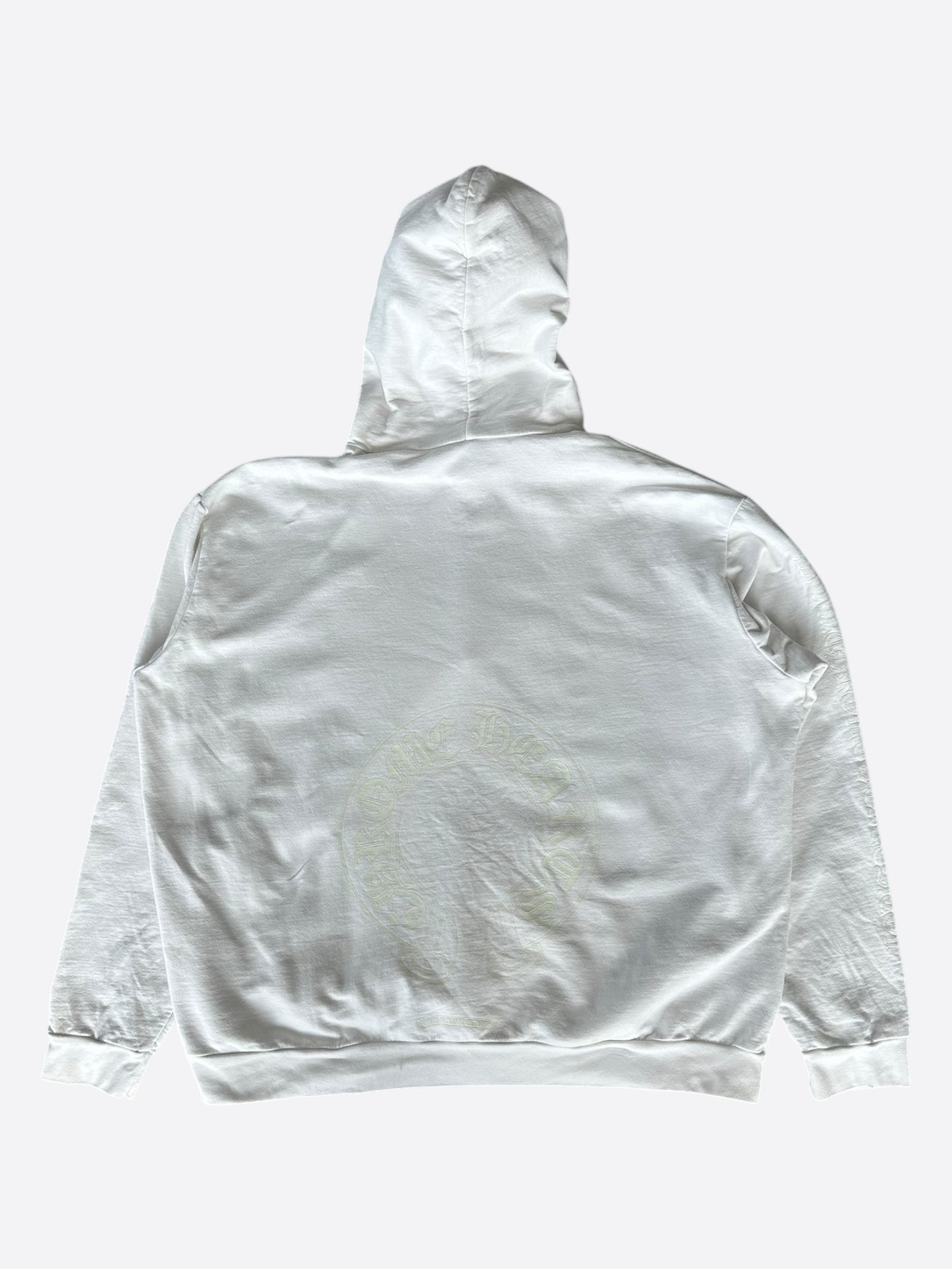 Chrome Hearts White Glow In The Dark Horseshoe Logo Hoodie