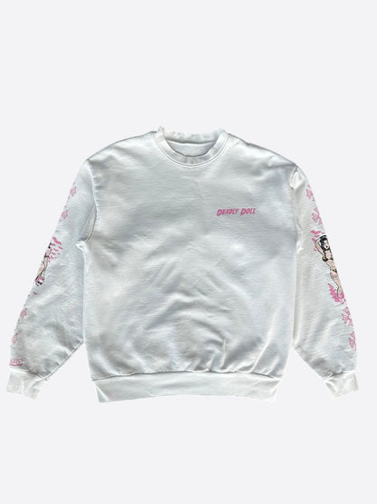 Chrome Hearts White & Pink Deadly Doll Sweater