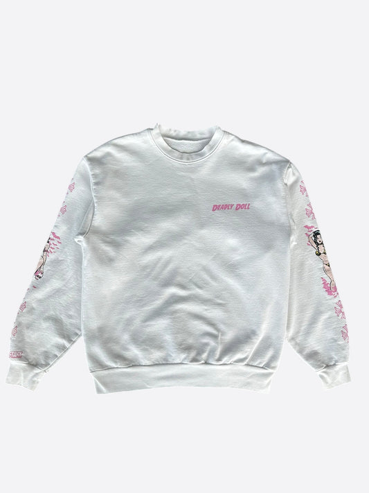 Chrome Hearts White & Pink Deadly Doll Sweater