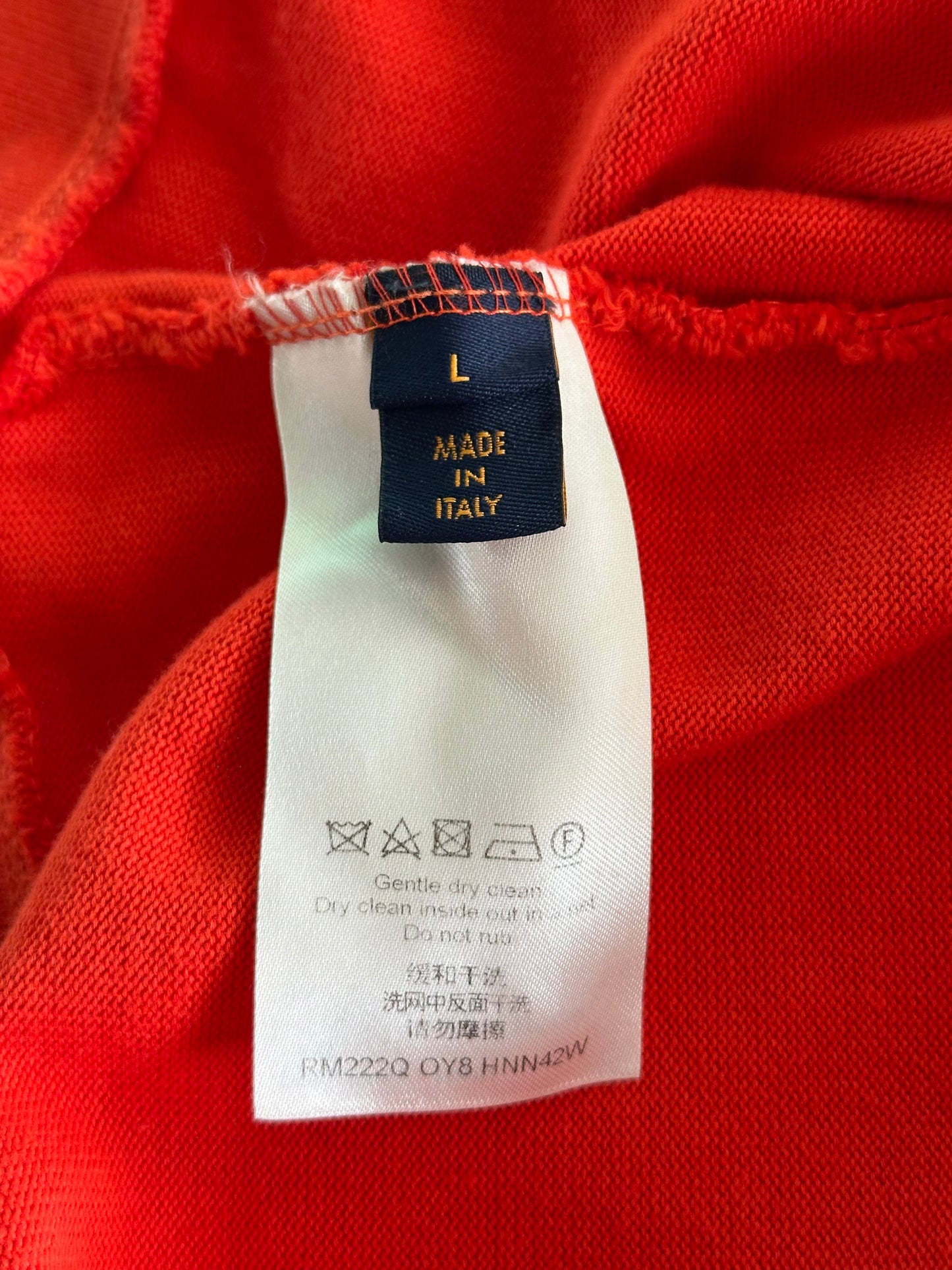 Louis Vuitton Red & White Pin Logo Embroidered T-Shirt