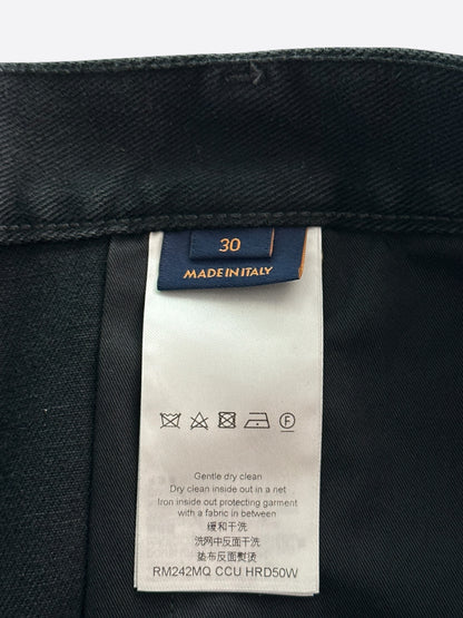 Louis Vuitton Washed Black Monogram Carpenter Shorts