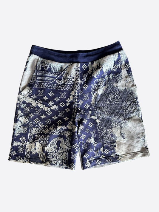 Louis Vuitton Blue Bandana Monogram Shorts