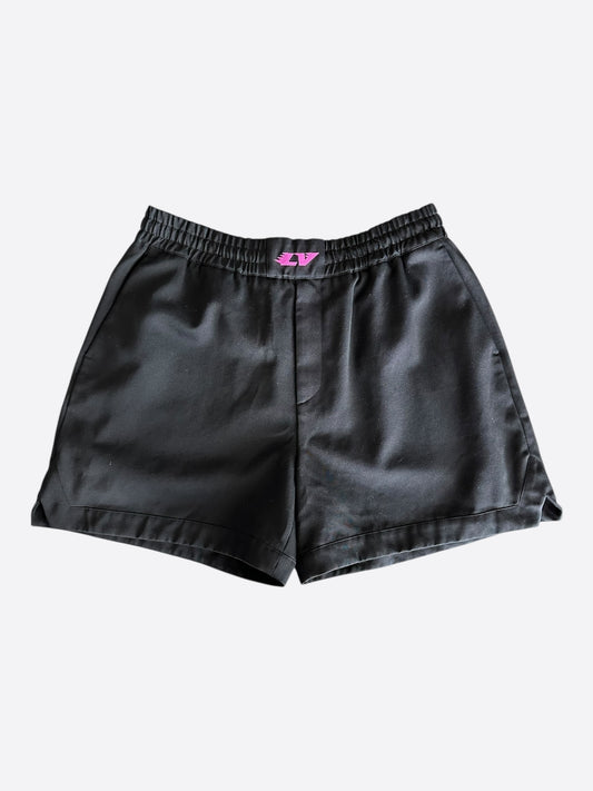 Louis Vuitton Black & Pink Logo Shorts