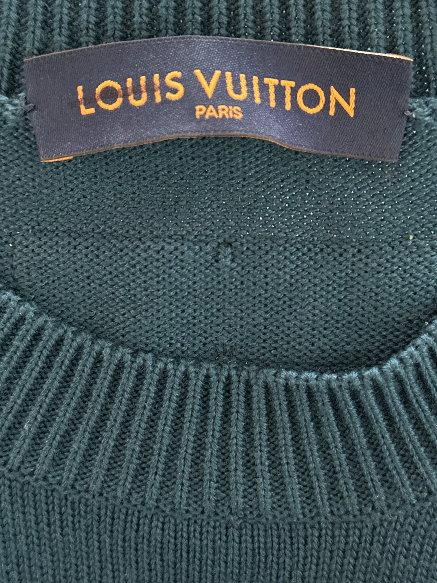 Louis Vuitton Blue & Yellow Logo Wool Sweater