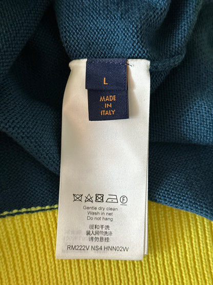 Louis Vuitton Blue & Yellow Logo Wool Sweater