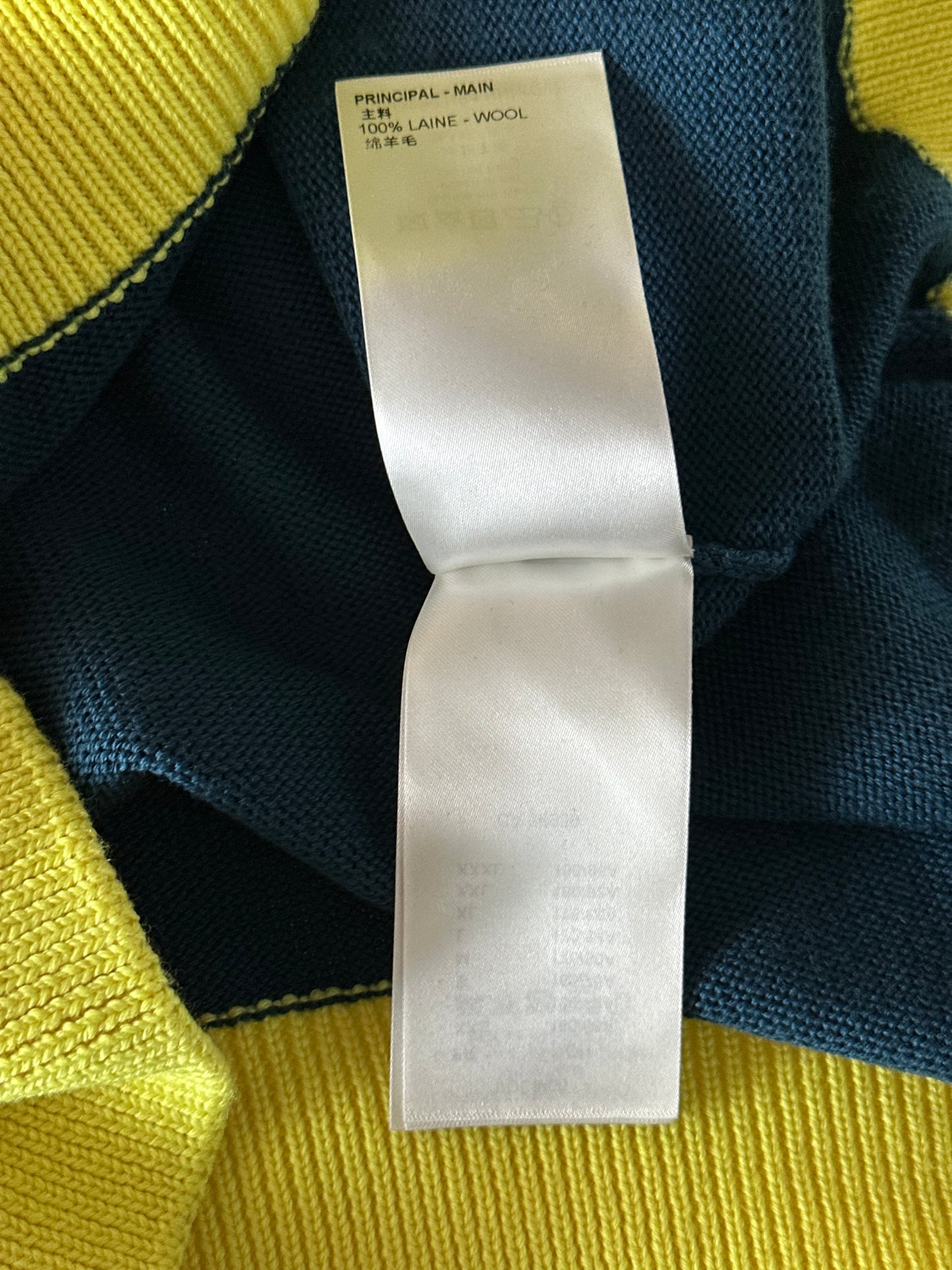 Louis Vuitton Blue & Yellow Logo Wool Sweater
