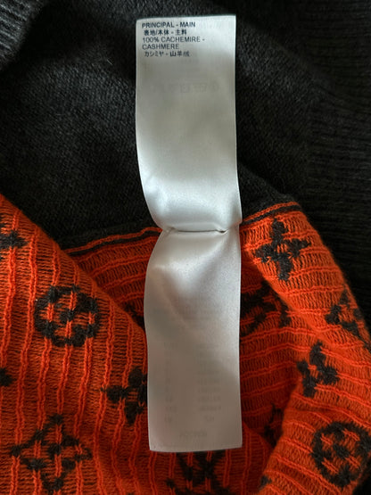 Louis Vuitton Grey & Orange Half Monogram Cashmere Sweater