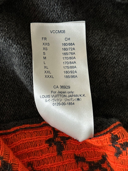 Louis Vuitton Grey & Orange Half Monogram Cashmere Sweater