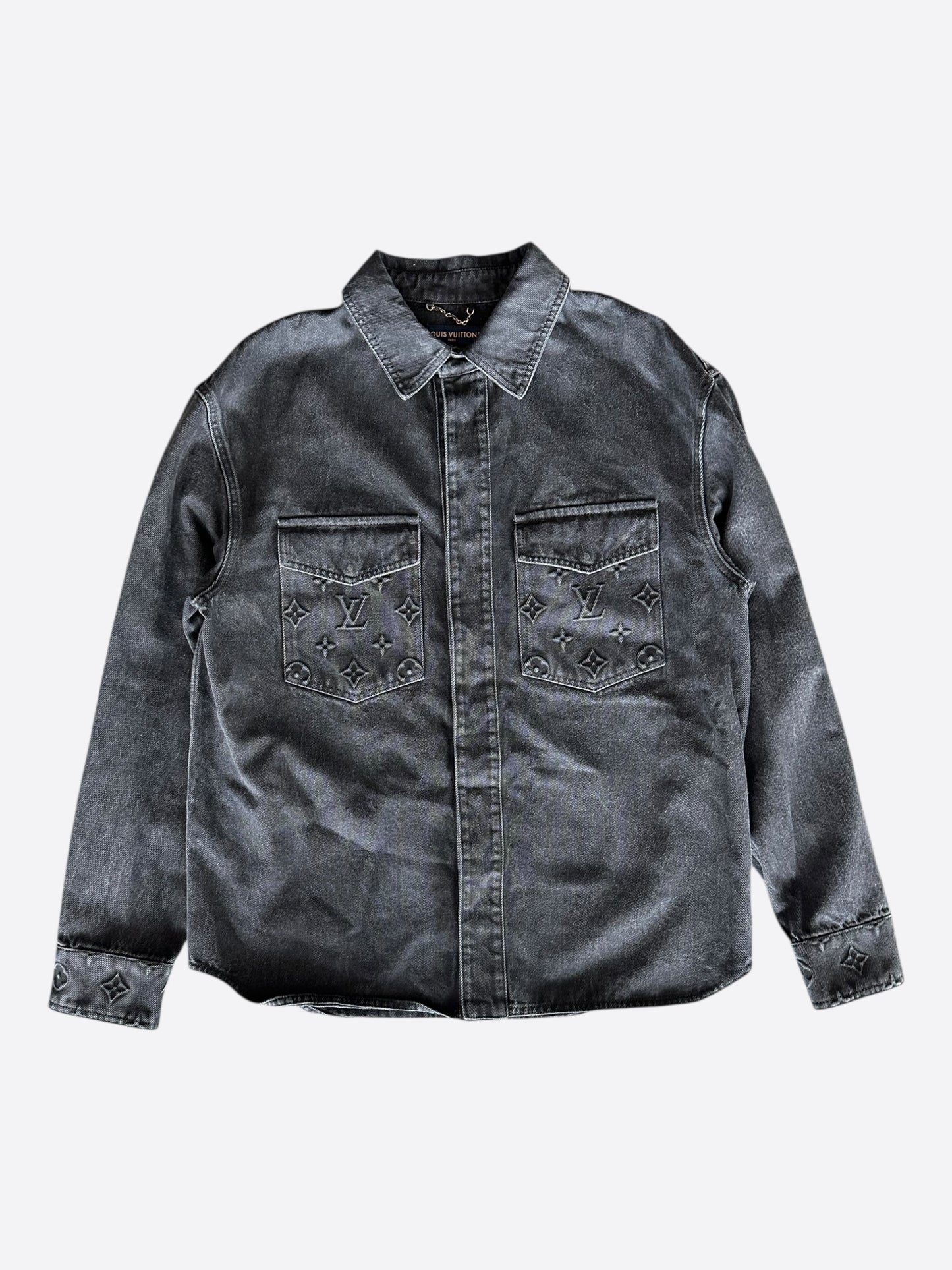 Louis Vuitton Washed Black Denim Monogram Overshirt