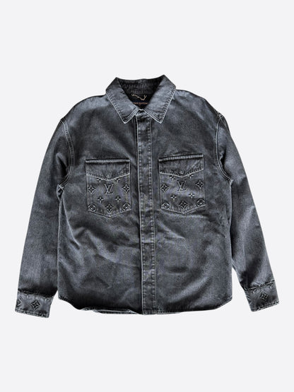 Louis Vuitton Washed Black Denim Monogram Overshirt