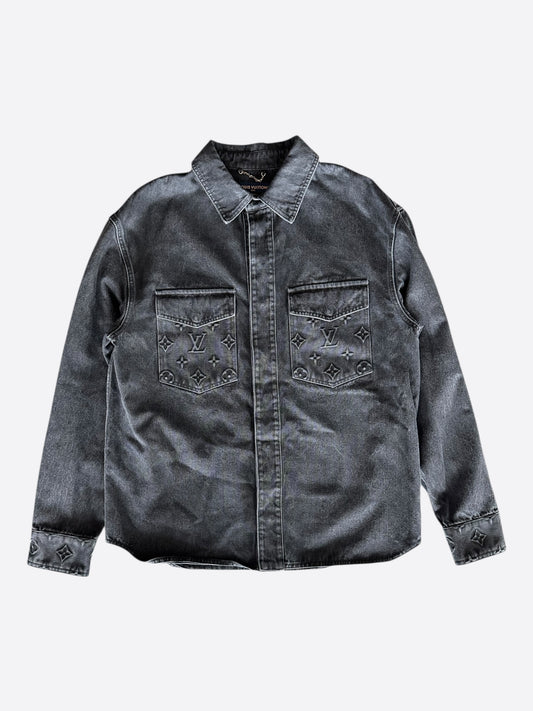 Louis Vuitton Washed Black Denim Monogram Overshirt