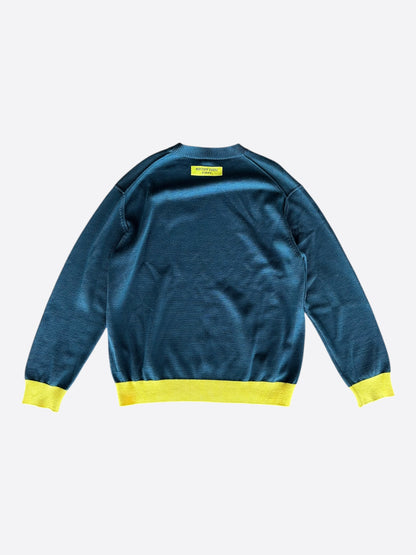 Louis Vuitton Blue & Yellow Logo Wool Sweater