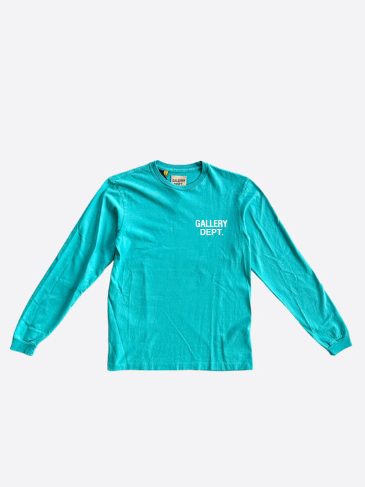 Gallery Dept Teal & White Souvenir Logo Longsleeve T-Shirt