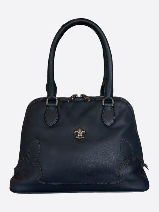 Chrome Hearts Navy Leather Mini Bowling Bag