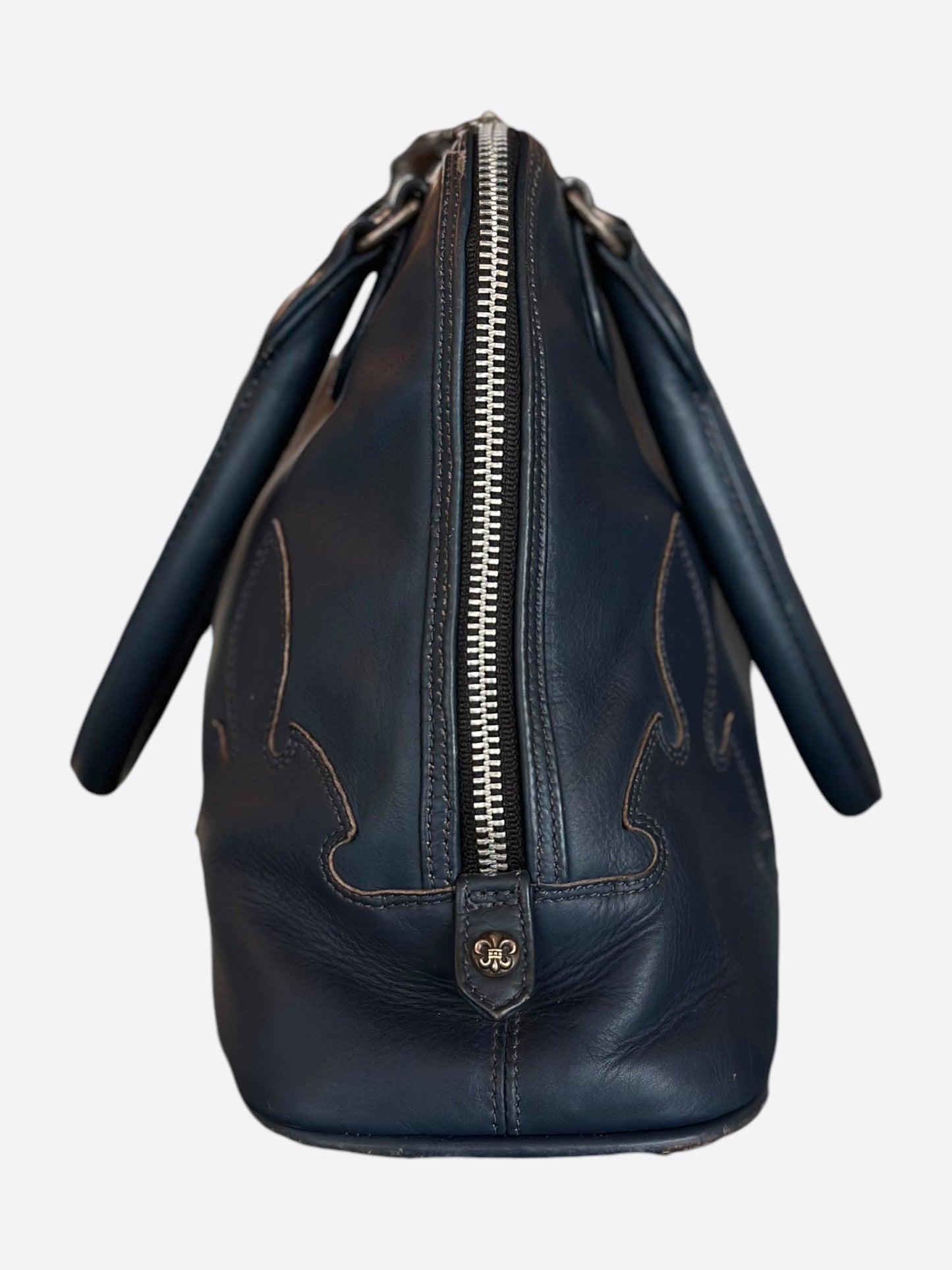 Chrome Hearts Navy Leather Mini Bowling Bag