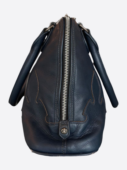 Chrome Hearts Navy Leather Mini Bowling Bag