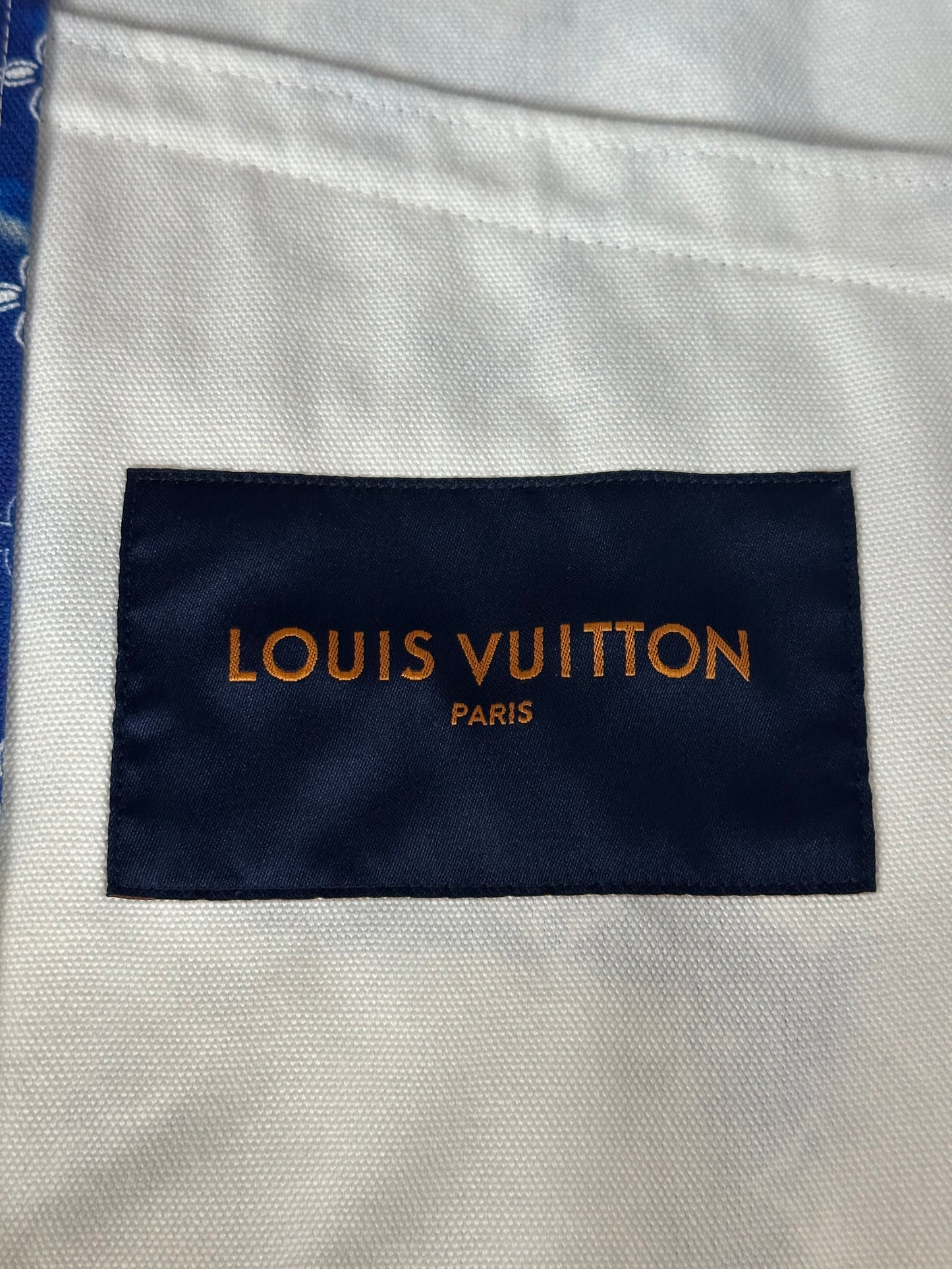 Louis Vuitton Blue Bandana Mixed Leather Jacket