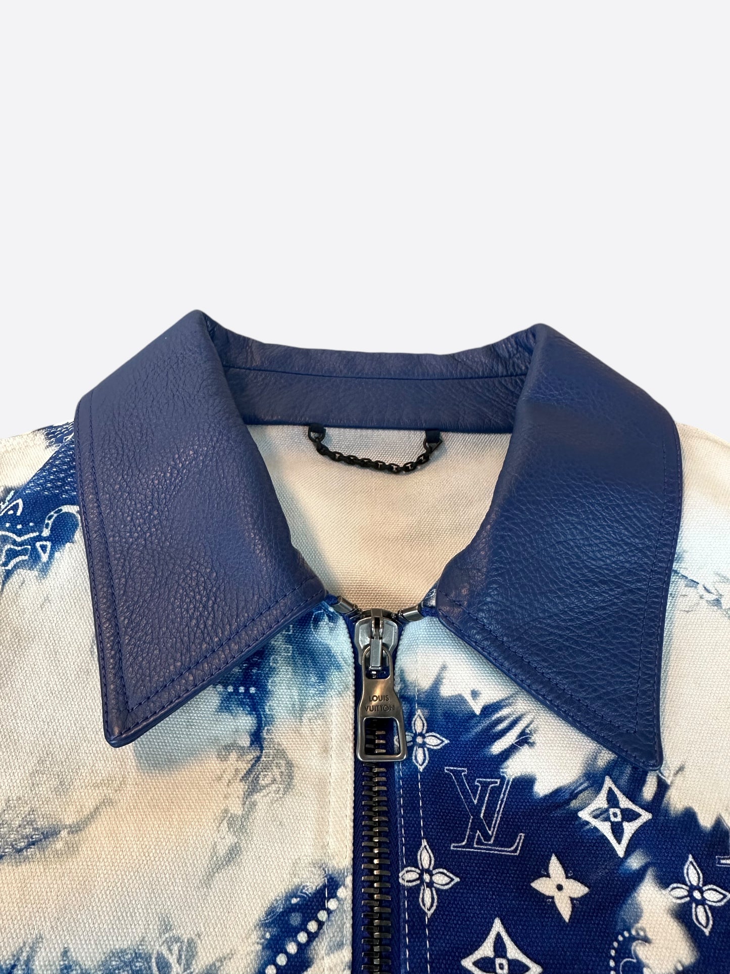 Louis Vuitton Blue Bandana Mixed Leather Jacket