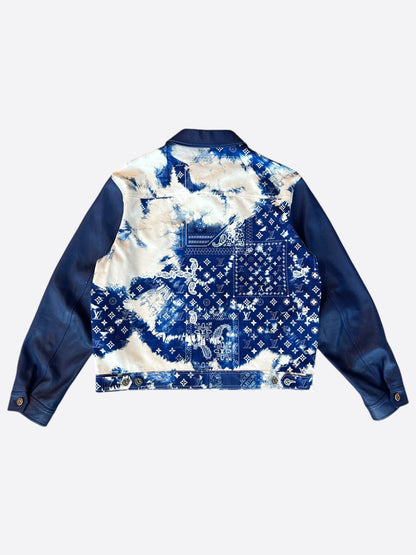 Louis Vuitton Blue Bandana Mixed Leather Jacket