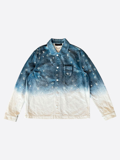 Louis Vuitton Blue & White Gradient Snowfall Monogram Denim Jacket