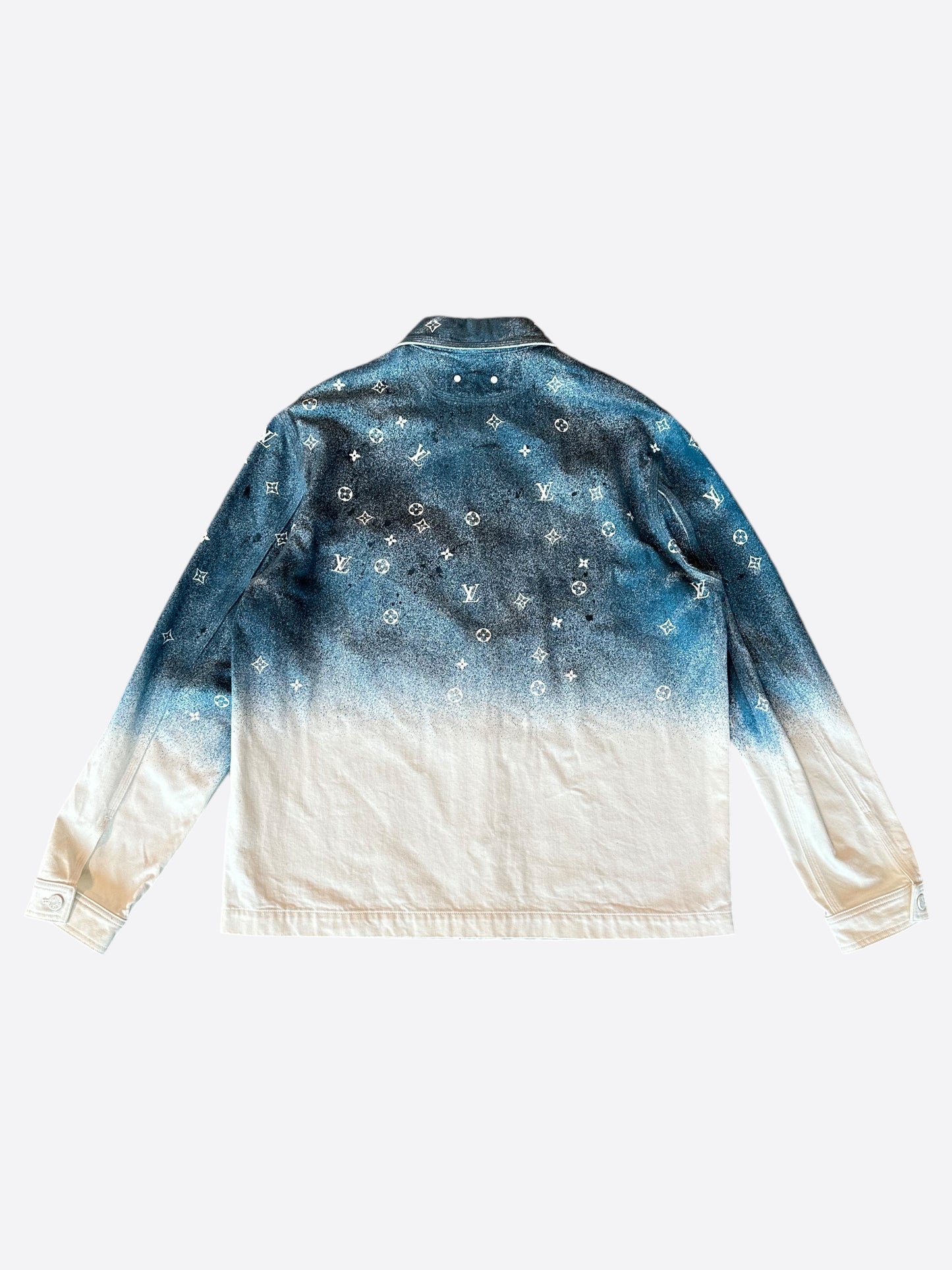 Louis Vuitton Blue & White Gradient Snowfall Monogram Denim Jacket