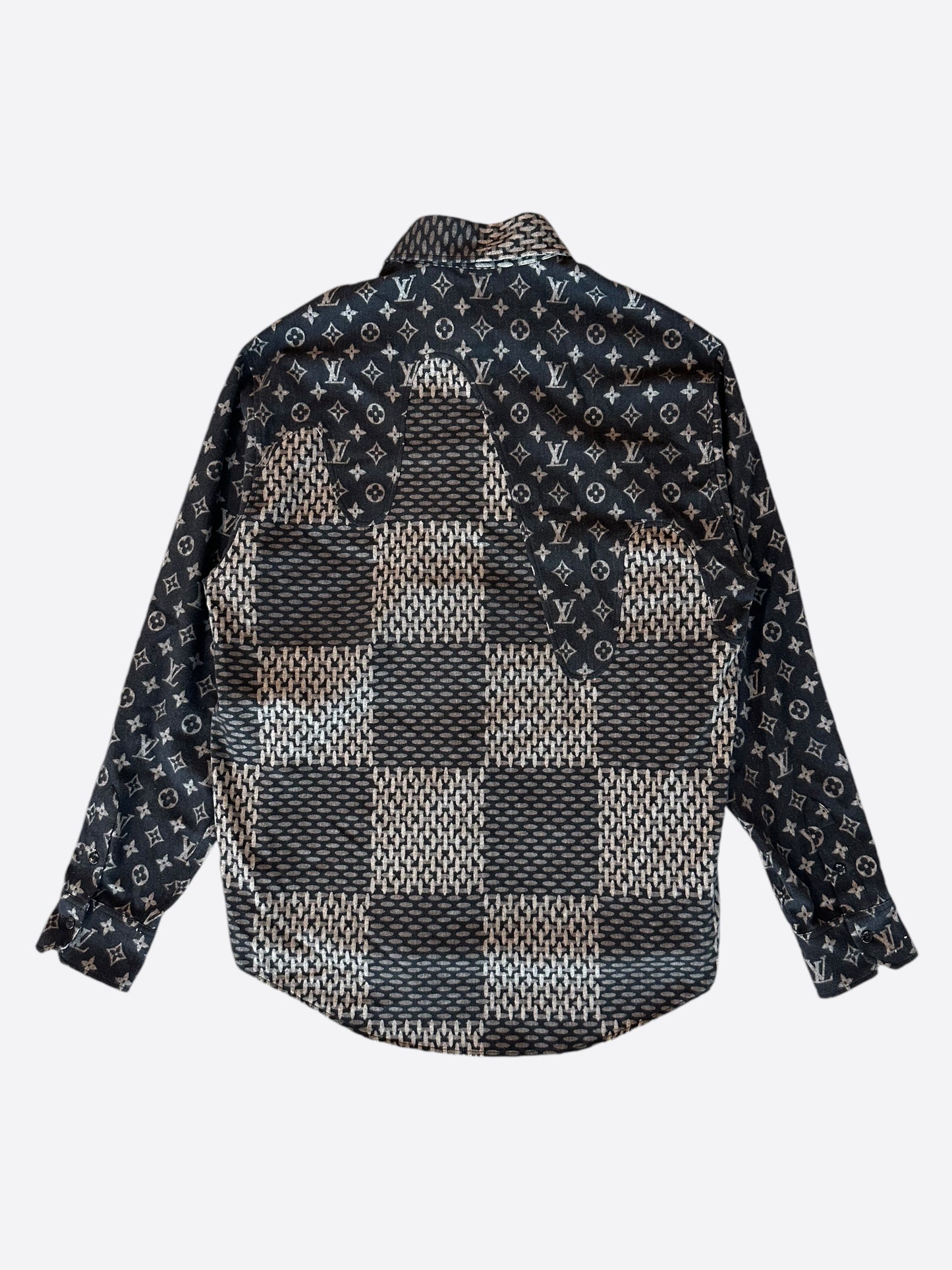 Louis Vuitton Nigo Grey Giant Damier Monogram Button Up Shirt