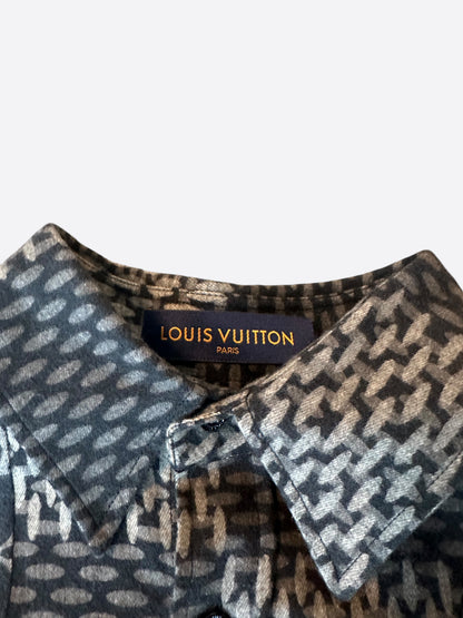 Louis Vuitton Nigo Grey Giant Damier Monogram Button Up Shirt