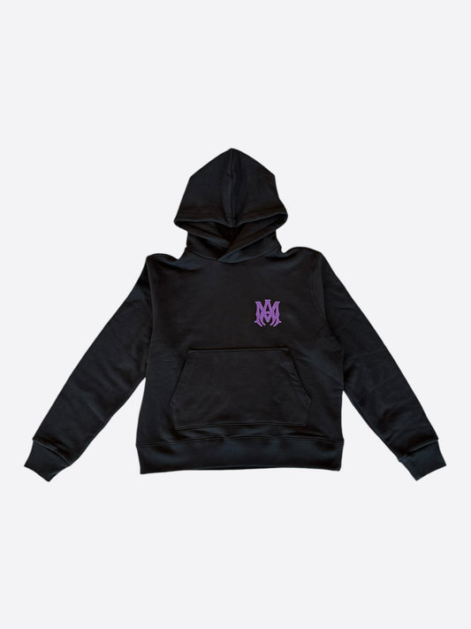 Amiri Black & Purple MA Logo Hoodie