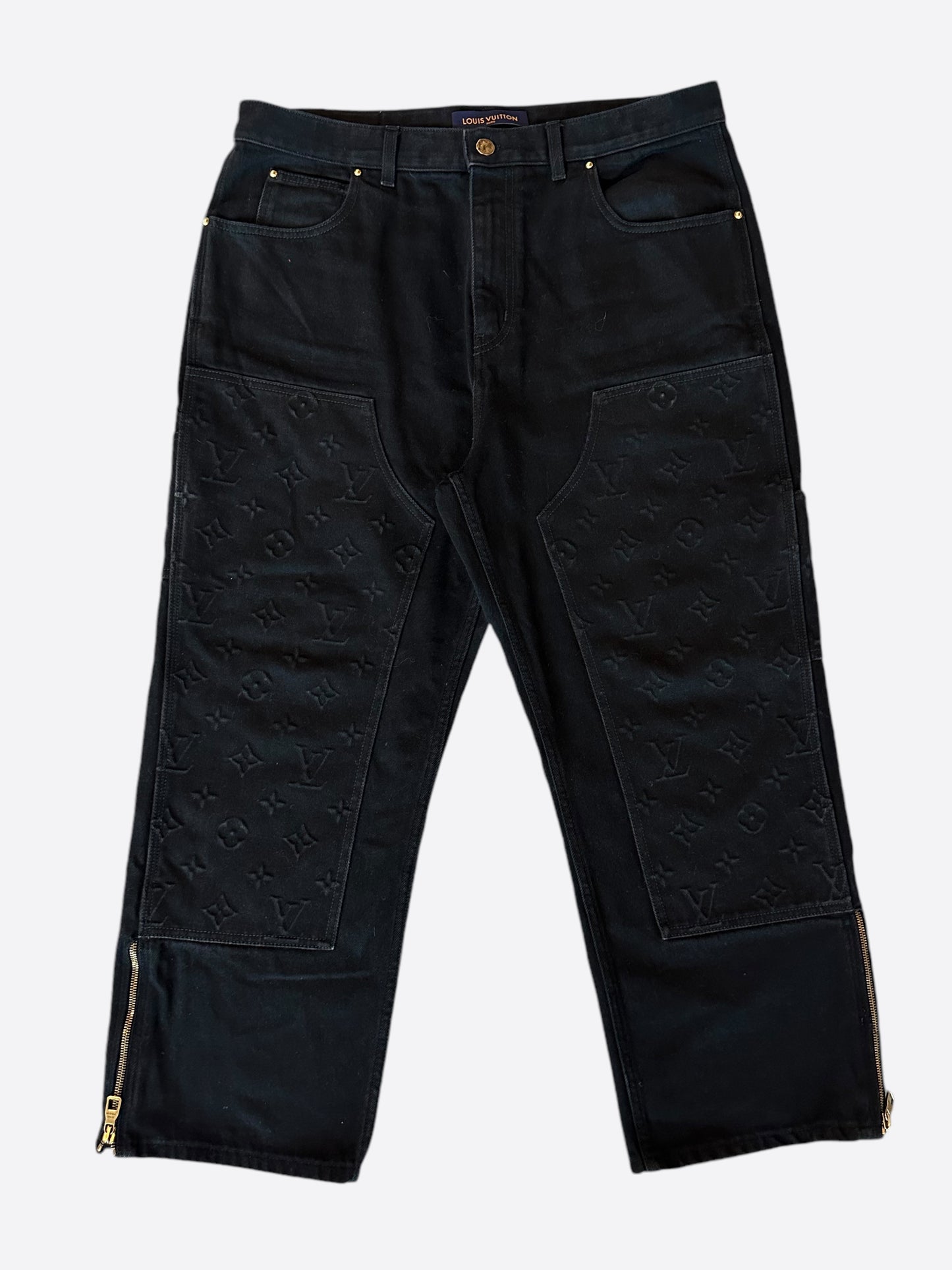 Louis Vuitton Black Monogram Carpenter Pants