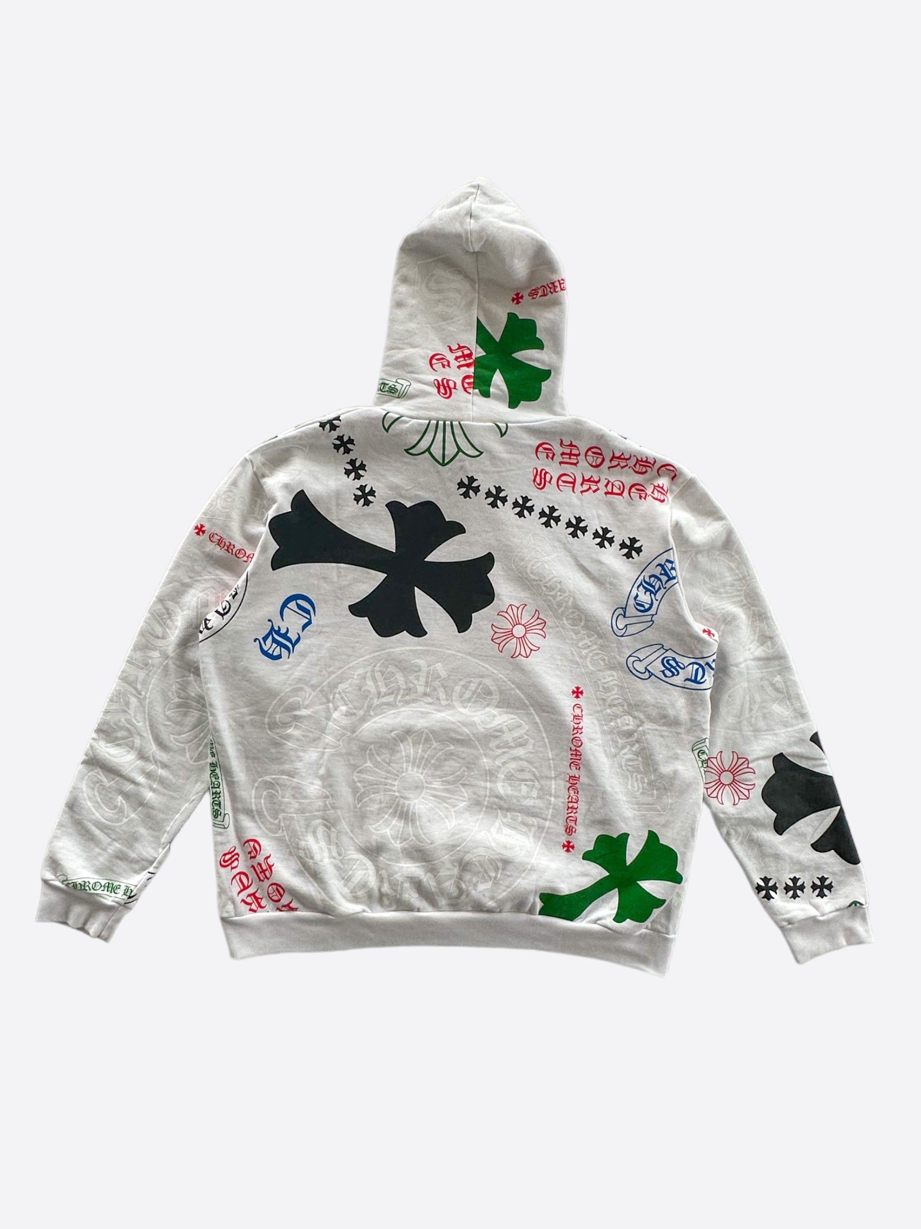 Chrome Hearts White Multicolor Stencil Hoodie