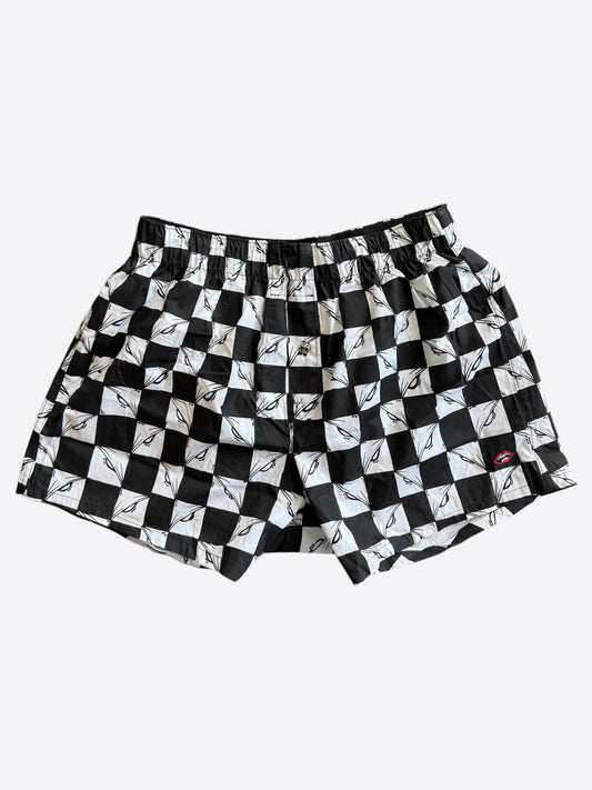 Chrome Hearts Matty Boy Black & White 99 Eyes Checkered Swim Shorts