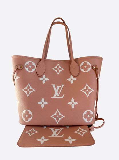 Louis Vuitton Pink & White Monogram Empreinte Neverfull MM