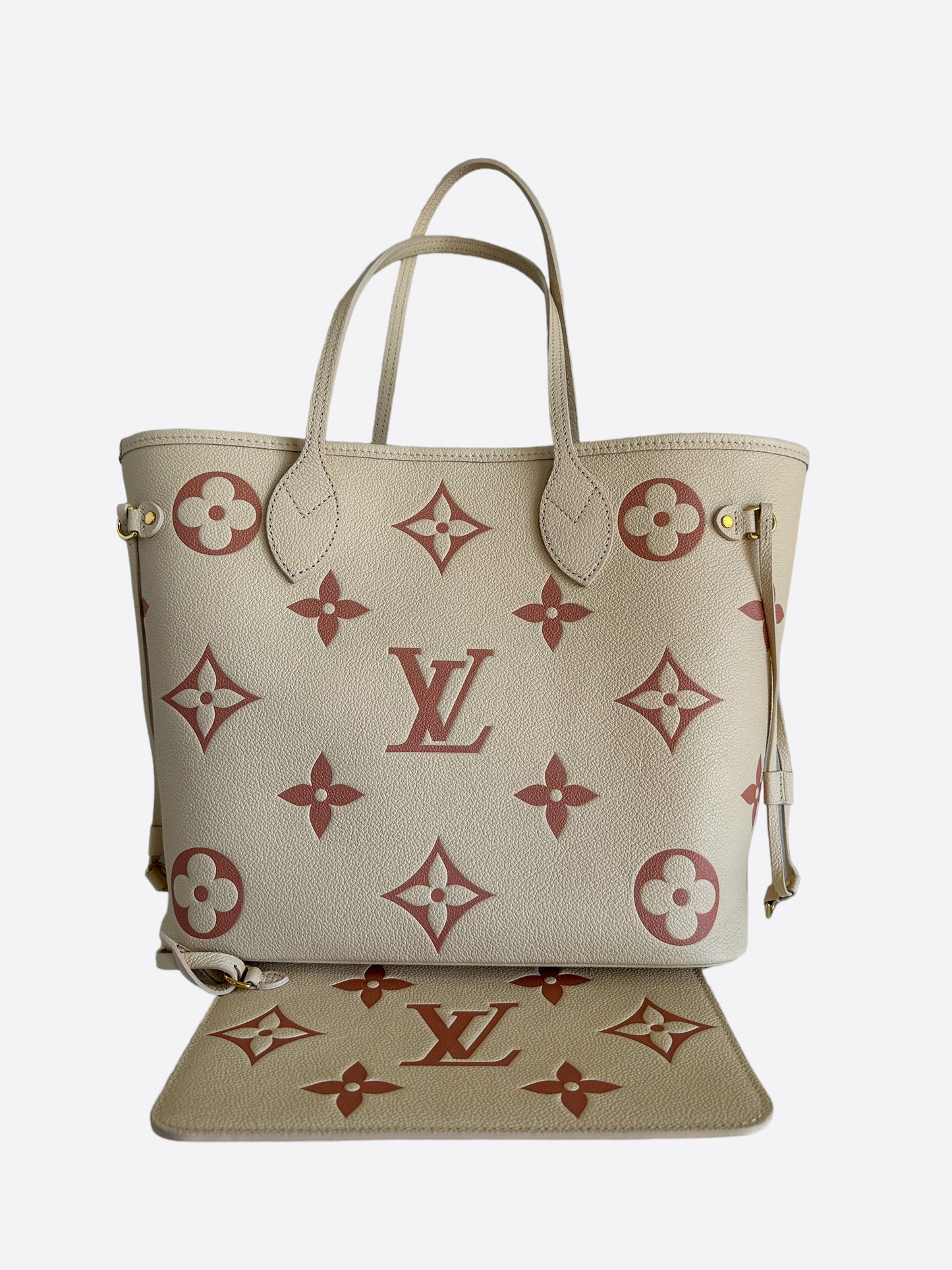 Brown Louis Vuitton Monogram Roses Neverfull MM Tote Bag
