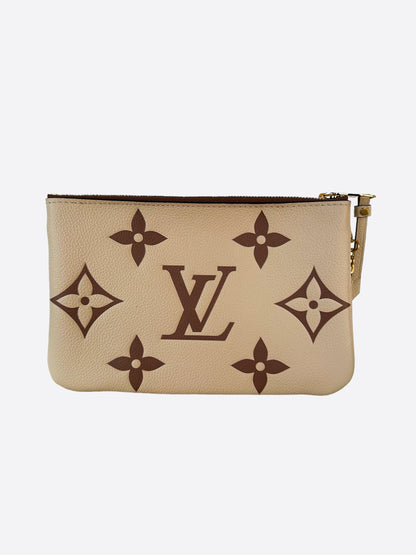 Louis Vuitton Creme & Dusty Rose Double Zip Pochette