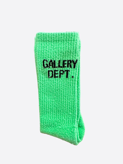 Gallery Dept Green & Black Logo Socks