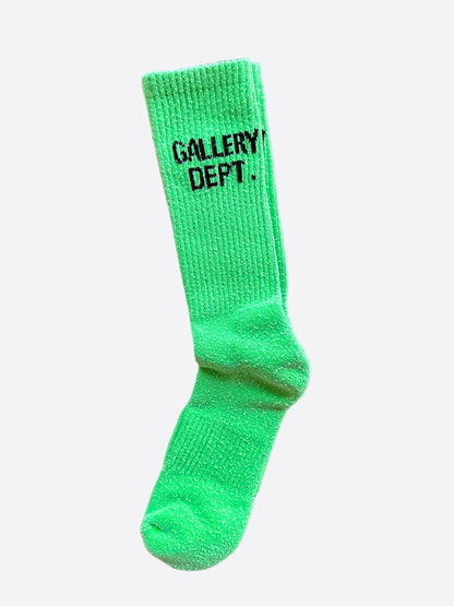 Gallery Dept Green & Black Logo Socks