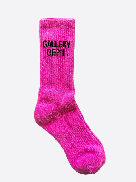 Gallery Dept Pink & Black Logo Socks