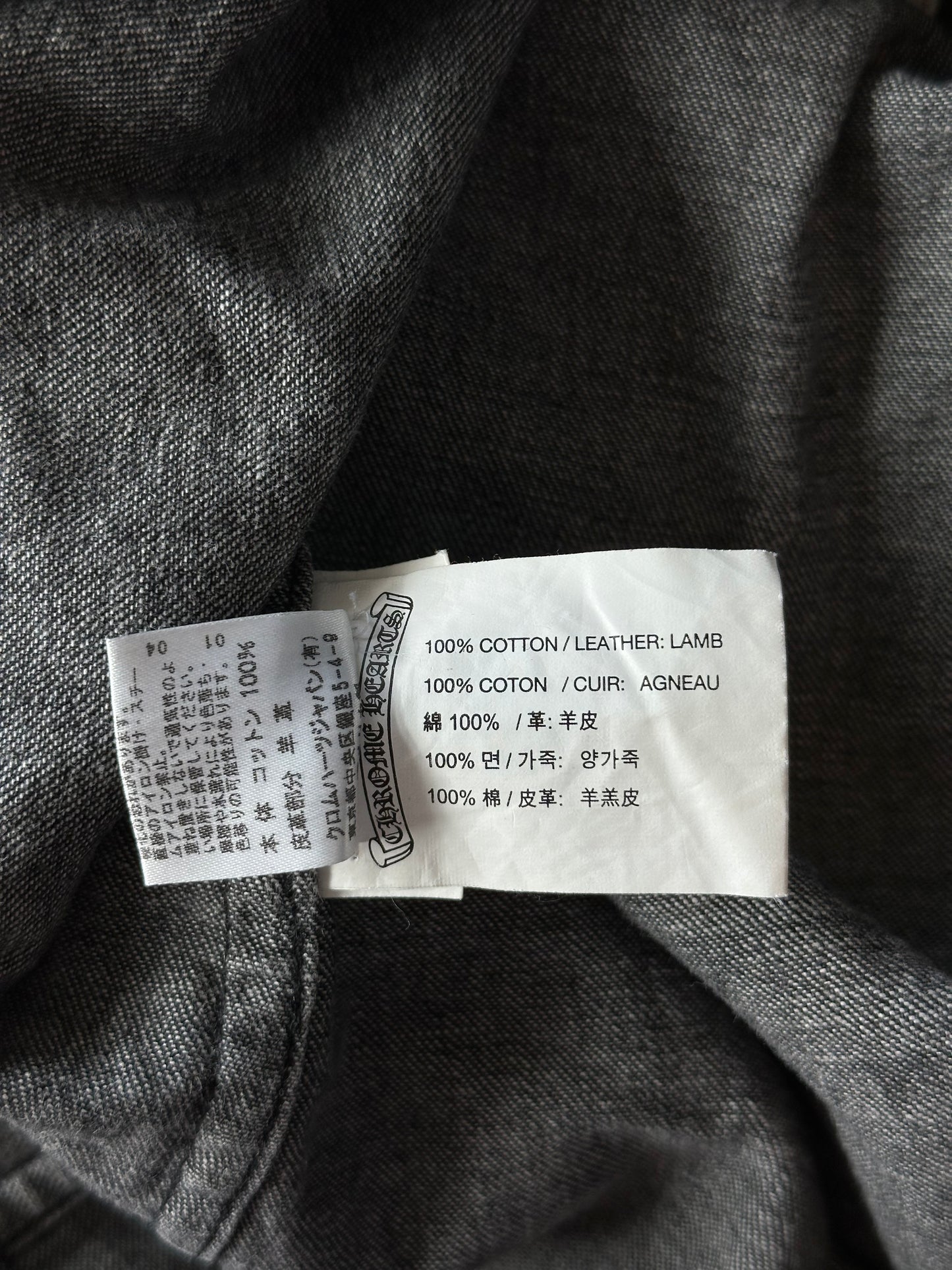 Chrome Hearts Black & White Cross Patch Denim Shirt