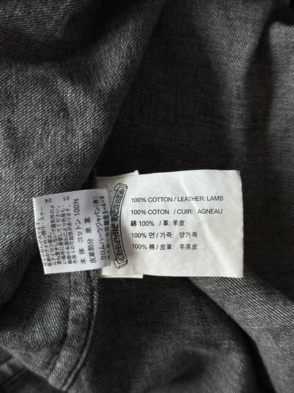 Chrome Hearts Black & White Cross Patch Denim Shirt