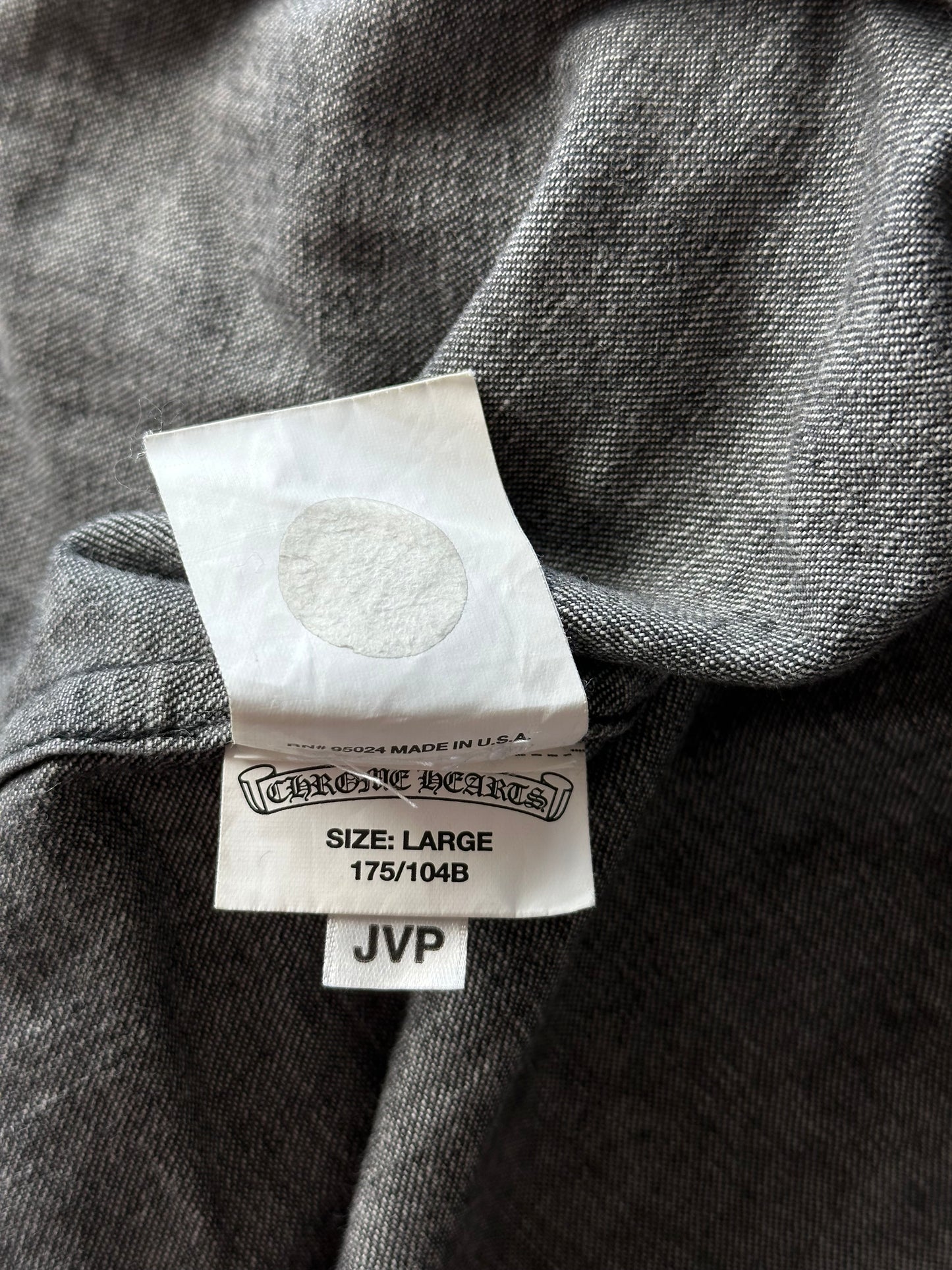 Chrome Hearts Black & White Cross Patch Denim Shirt