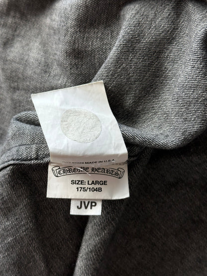 Chrome Hearts Black & White Cross Patch Denim Shirt